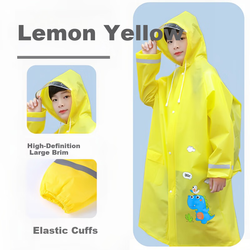 Meebordi Kids Raincoat Girls Elementary School Backpack Full Body Heavy Rain Poncho New Little Deer XL Size 9