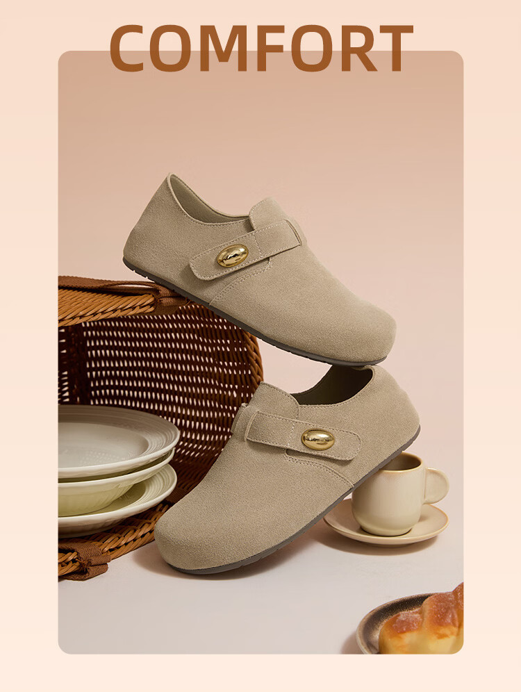 CAMEL Women's Comfortable Magic Tape Open Toe Birkenstock Sandals L26S700195 Camel Size 38 7
