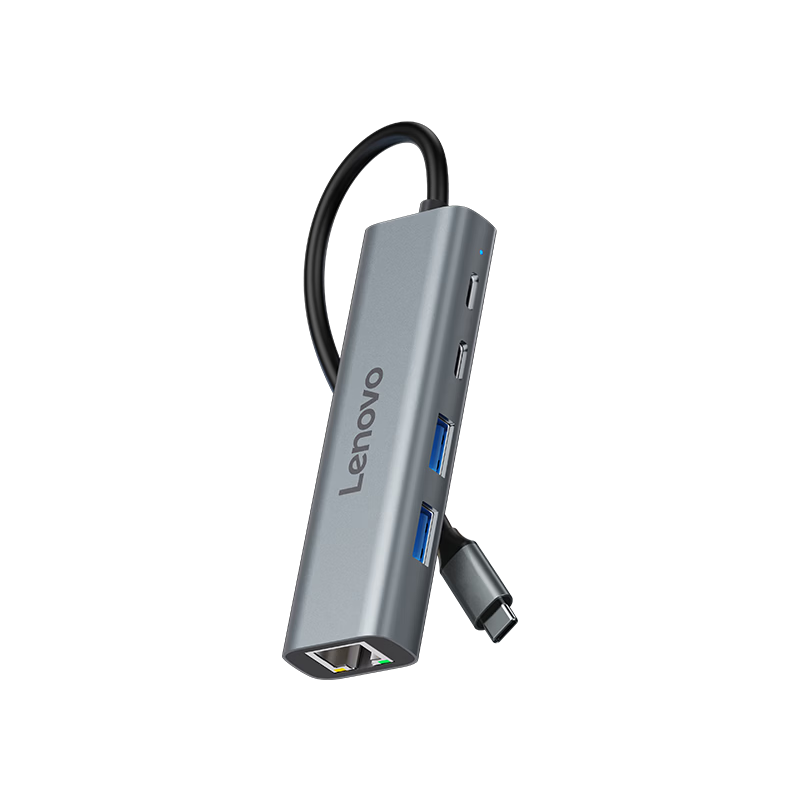 Lenovo USB 3.2 Hub Docking Station with Gigabit RJ45 Ethernet Adapter, Wired Network Card Converter, Laptop USB Expander, Xiaoxin 4-in-1 Converter