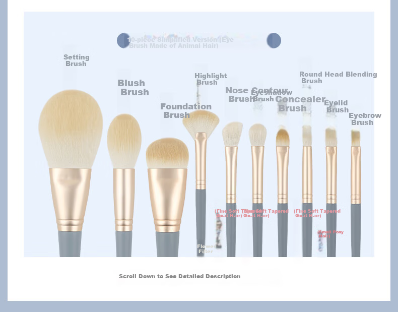 Huayang Makeup Brush Set of 14 Pieces, Cangzhou Makeup Brushes, Eyeshadow Brushes, Blush Brushes, Powder Brushes, Contour Brushes for May Day Outings 16