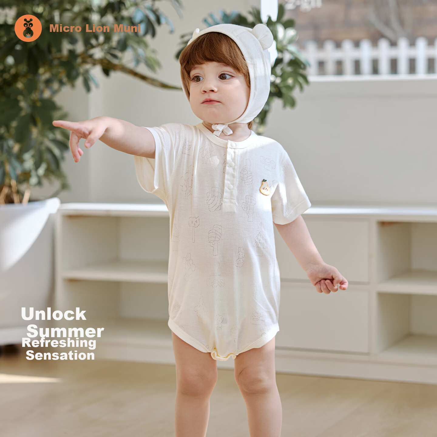 Weishi Muni [Ice Skin Cotton] Baby Romper Bamboo Fiber Short Sleeve Summer Thin Bodysuit