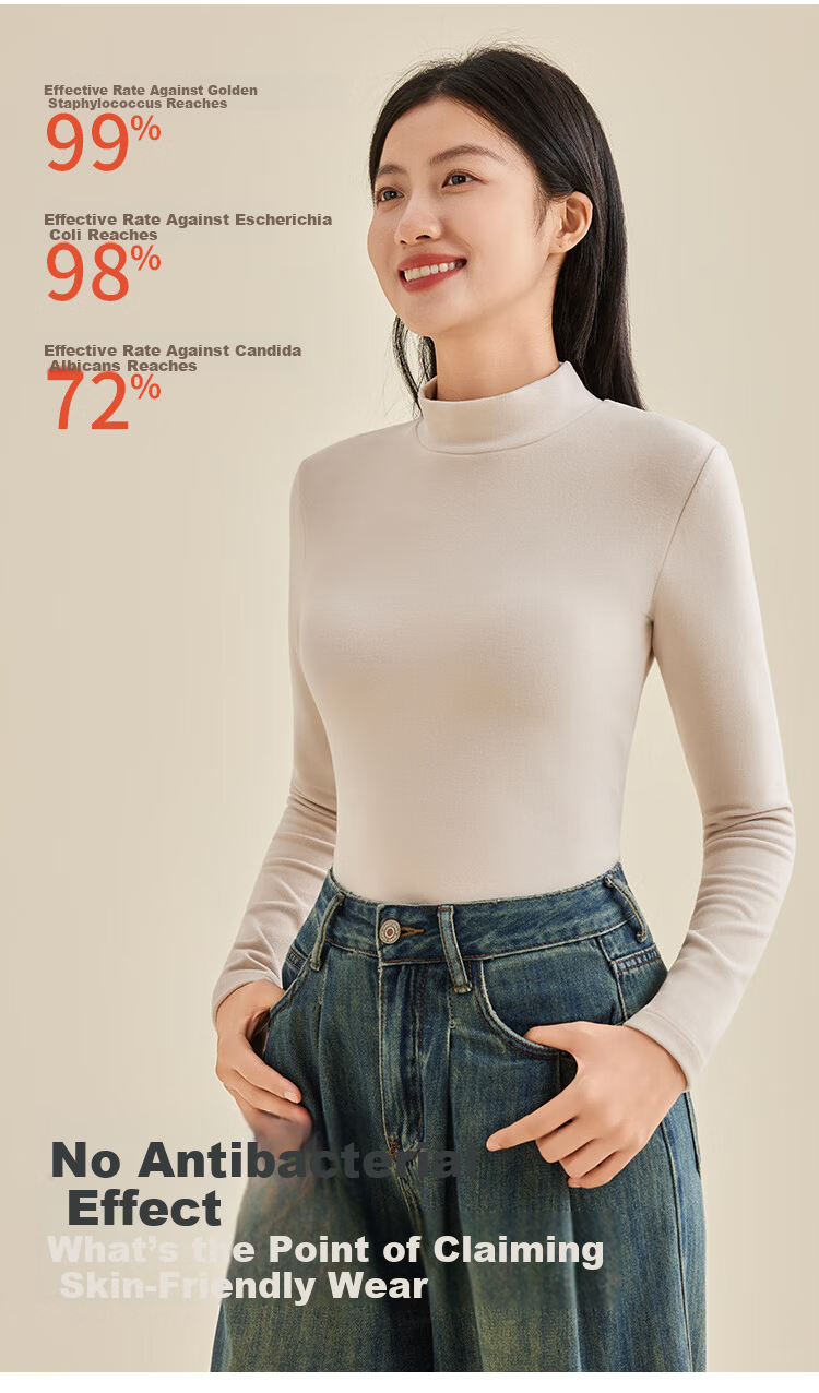 LangSha Women's Half Turtleneck Base Shirt Spring and Autumn Double-Sided Velvet Thermal Top Outerwear Autumn Shirt 7