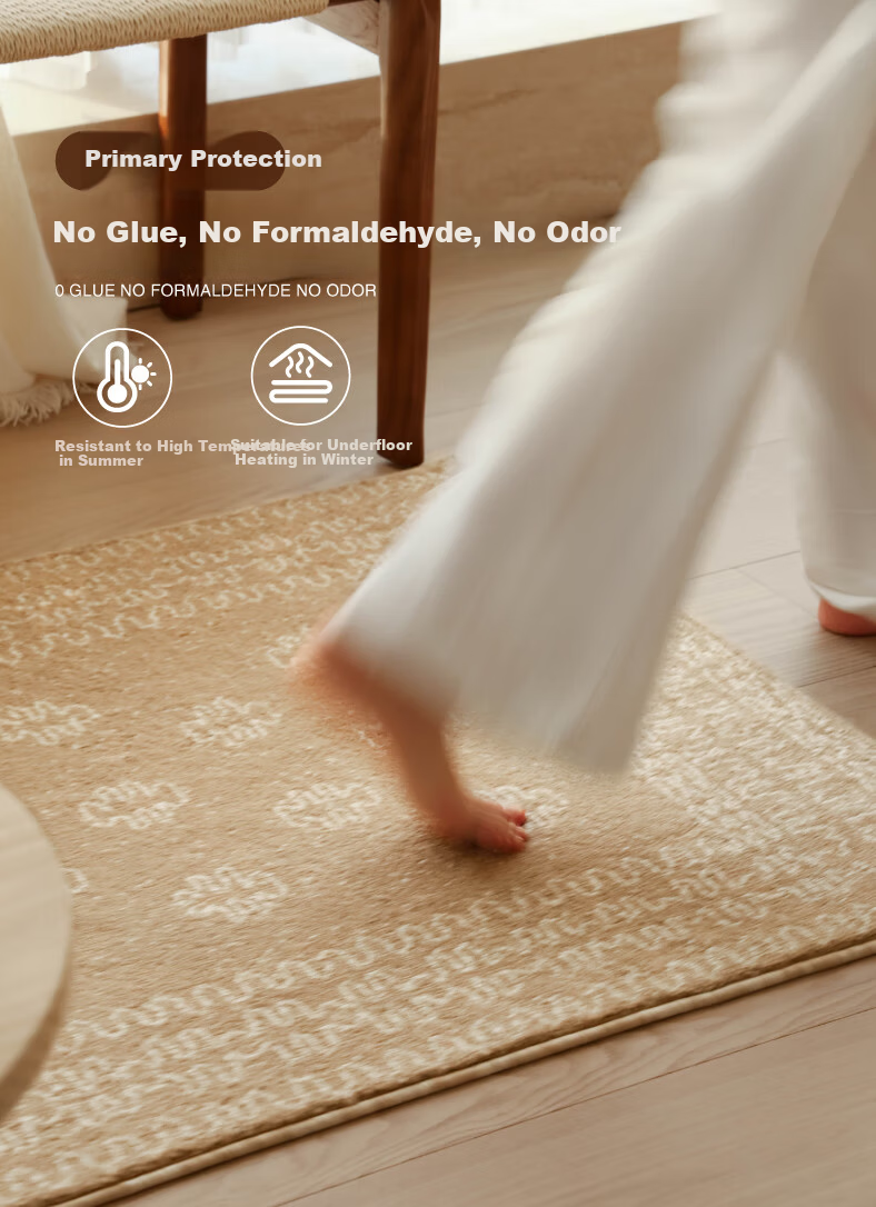 Saibosi Beautiful Champagne Gold Lucky Woven Entrance Mat, French-Style Non-Absorbent Hallway Doormat, Foot Mat for Entryway, 80X120CM 13
