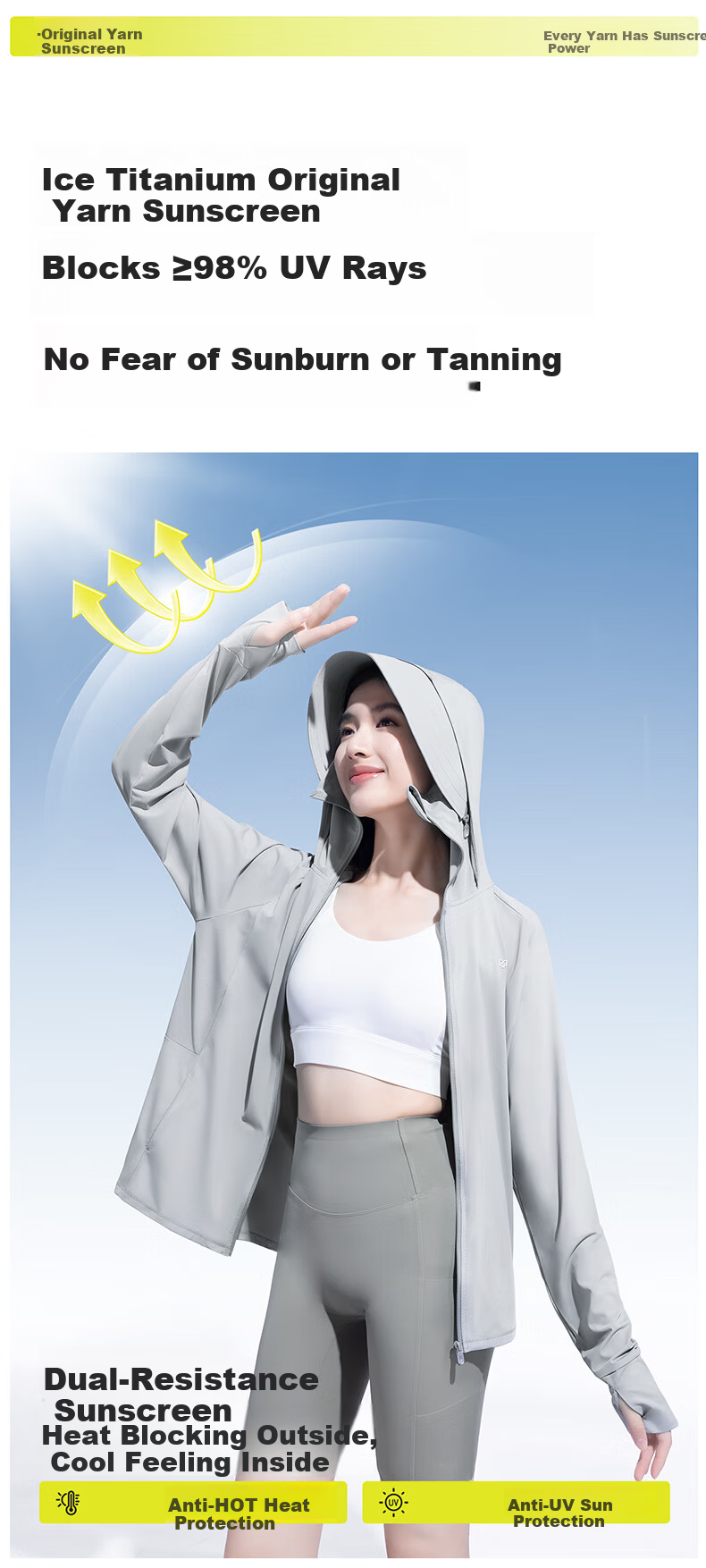 Moxun [Zhao Lusi Same Style] Original Yarn Sunscreen Jacket Women's Ice Silk Cooling UV Protection Summer New Model 6