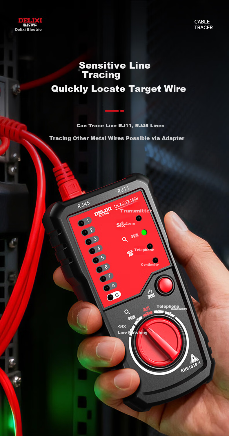 DELIXI ELECTRIC Network Cable Tracker Multifunctional Telephone Network Line Tester Line Tracing Instrument Detection Kit 1