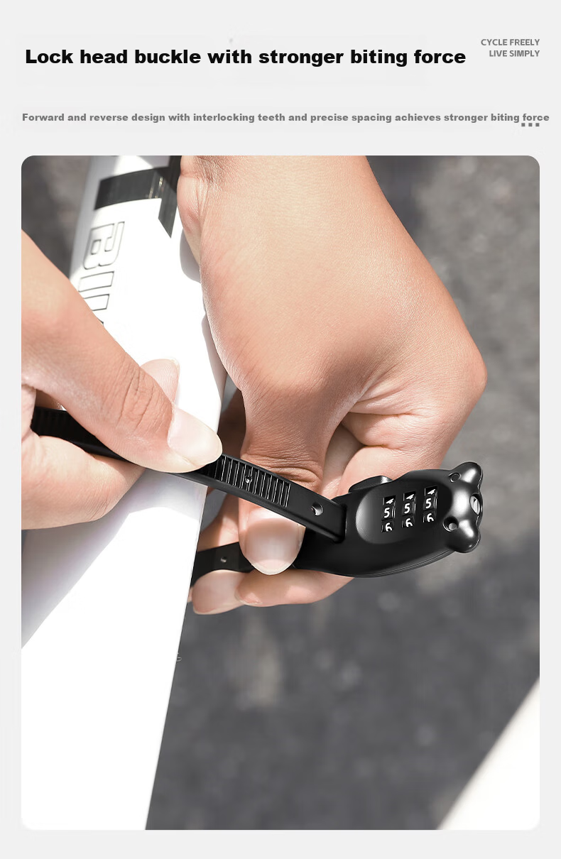 Xiqizhe Bicycle Cable Lock Motorcycle Helmet Lock Electric Vehicle Password Anti-theft Portable Steel Wire Lock 10