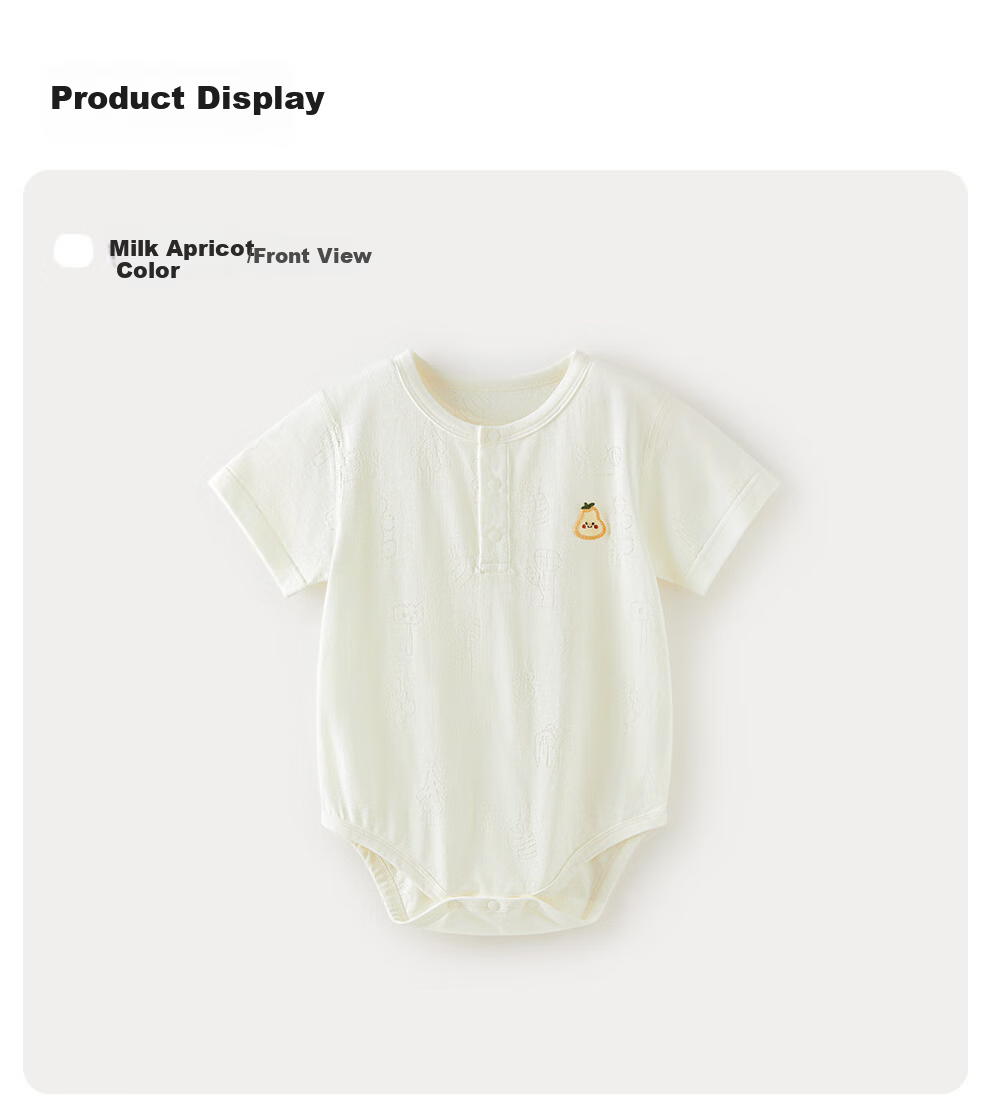 Wismorni Ice Silk Cotton Baby Romper, Bamboo Fiber Infant Bodysuit, Short-Sleeve Summer Thin Clothing 15