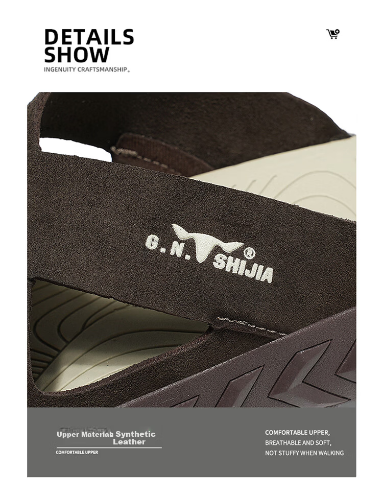 Bull Family Men's Summer New Outdoor Slippers Casual Breathable Beach Sandals Retro Versatile Roman Slippers 5