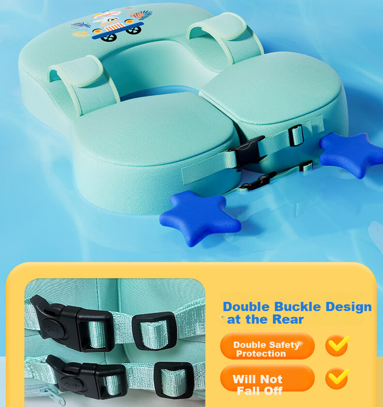 Li-Ning Inflatable-Free Baby Swimming Ring Underarm Float for 2-Year-Olds Infant Bath Seat Ring 9