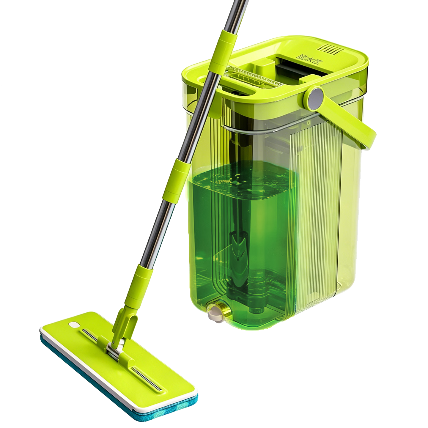 HoMettler Clean and Dirty Separation Flat Mop Household One-Drag Clean Hands-Free Washing 2025 New Scraper Double Rod Double Mop 6 Mop Cloths