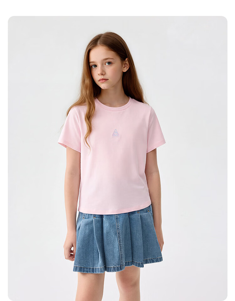 Balabala Girls' Short Sleeve T-Shirt 2026 Summer New Kids' Skin-Friendly Comfortable Quick-Dry Outdoor Base Layer Top 24