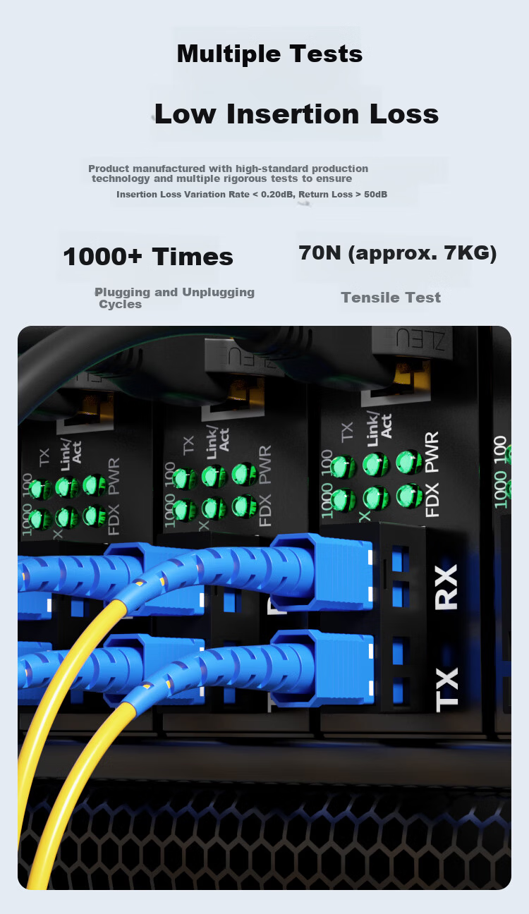 ZLEUE Fiber Optic Patch Cable, Engineering Telecom Grade SC-SC (UPC), Single Mode Single Core, Low Smoke Zero Halogen Environmentally Friendly Home Installation Fiber Optic Cable, Transceiver Pigtail, 10 Meters, Q0-SCSC10 5
