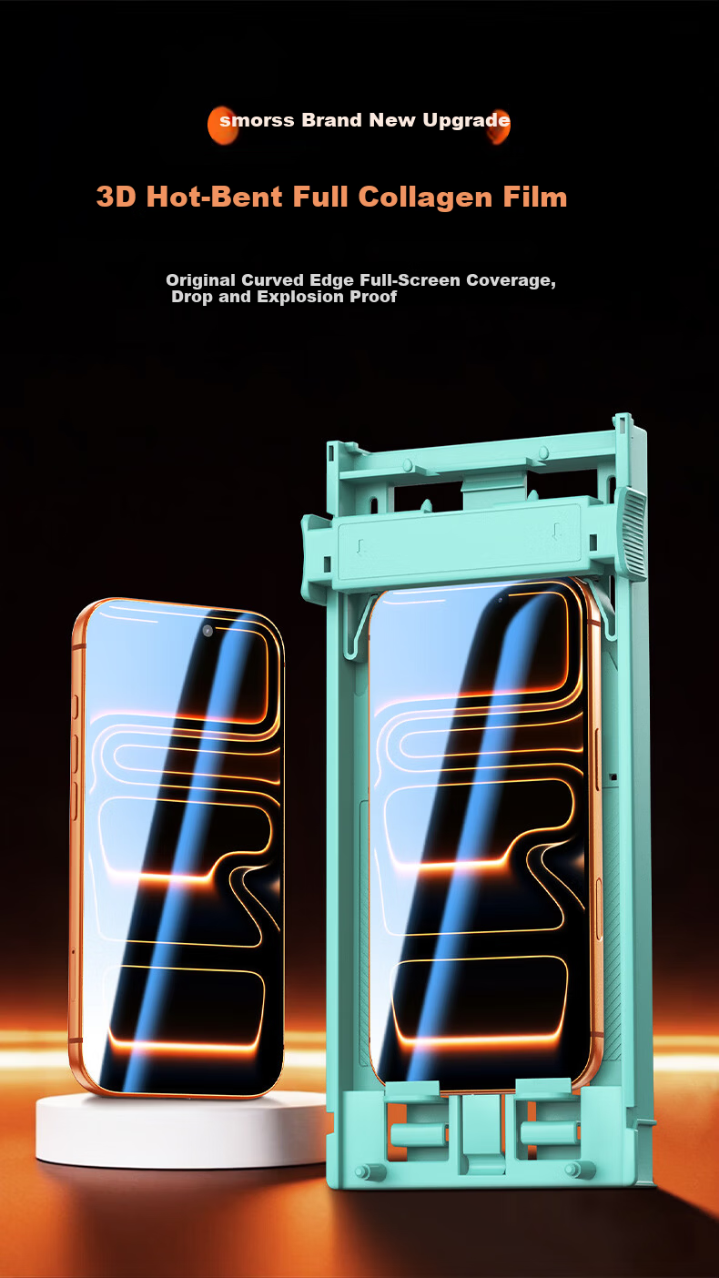 Smorss 3D Curved Original Feel Film for iPhone 17/16 Pro Composite Ceramic Screen Protector Ultra-Thin HD Anti-Fingerprint Explosion-Proof Film 2