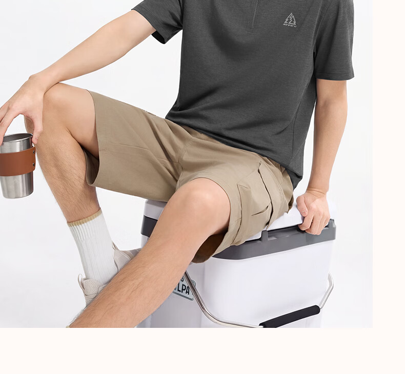 361° Men's Spring Summer Sports Polo Shirt Outdoor Quick-Dry Antibacterial Loose Short Sleeve Top 652623101-1 17