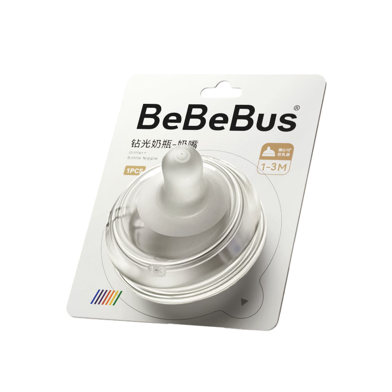 Bebebus Diamond Glow Baby Bottle Replacement Nipple Multi-Age Non-Duckbill Teat 1-3 Months