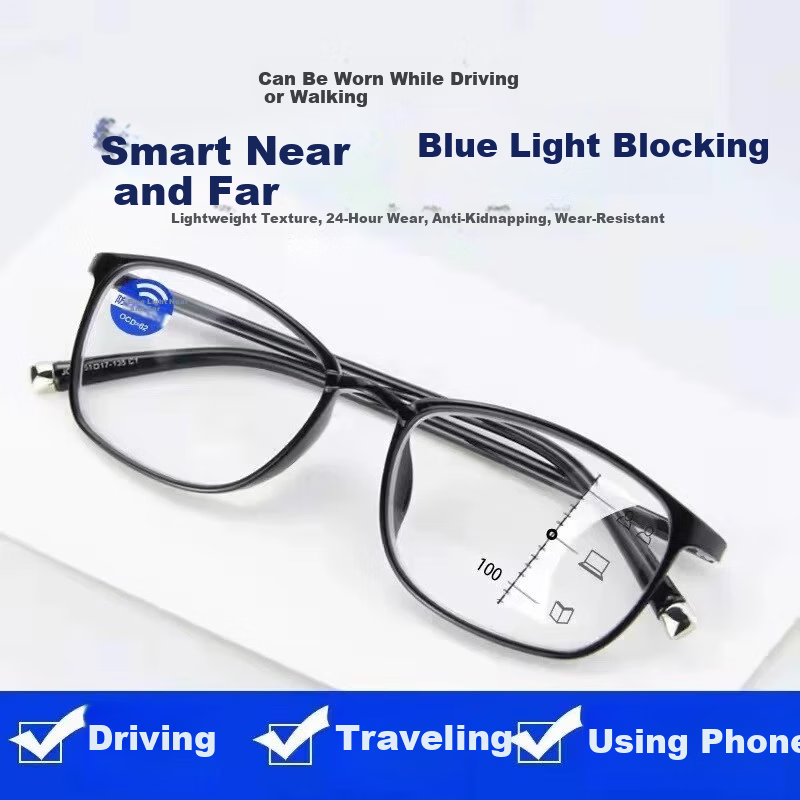 Kaperni Blue Light Blocking Multifocal Reading Glasses for Men and Women, Lightweight HD Presbyopia Glasses for Seniors