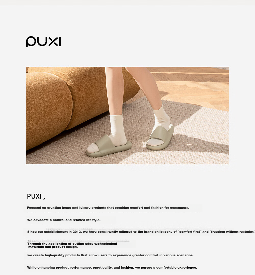 Puxi Summer Bathroom Slippers Indoor Water-Draining EVA Non-Slip Shower Home Cloud White Size 38-39 17