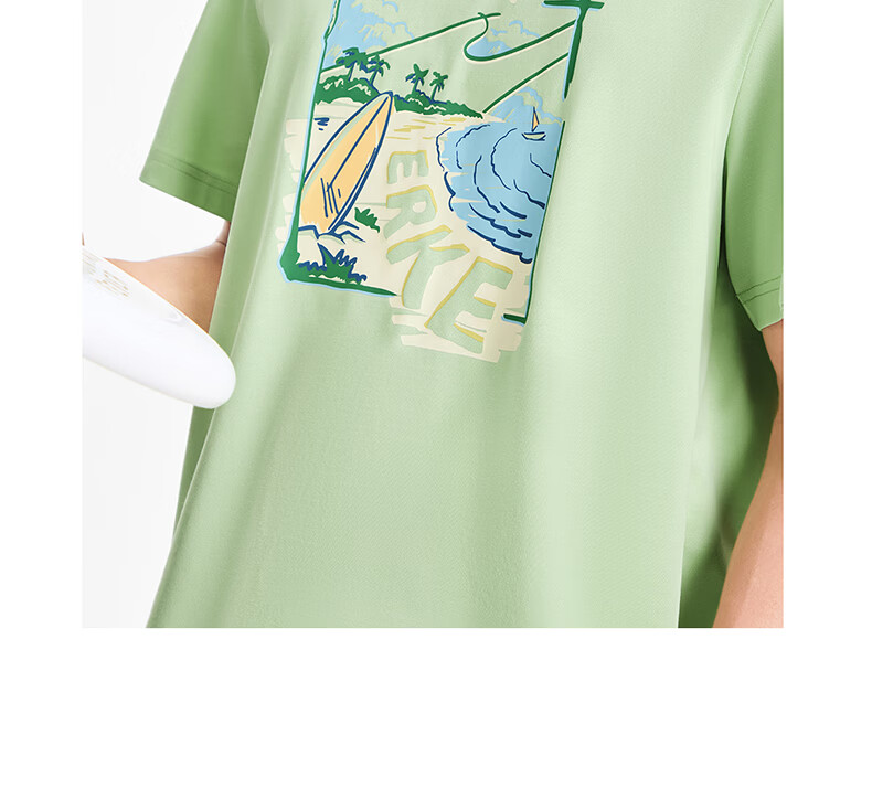 Erke Men's Crew Neck Short Sleeve Knit Shirt Summer Sports Outdoor Antibacterial Casual T-Shirt Loose Soft Skin-Friendly Base Layer 13