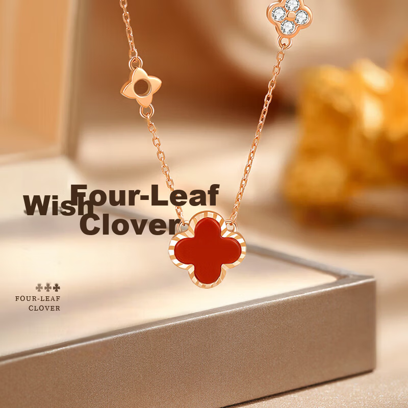 Yangchuang Fashion China Gold Four-Leaf Clover Silver Necklace for Women 2026 New Birthday Gift High-End Girlfriend S925