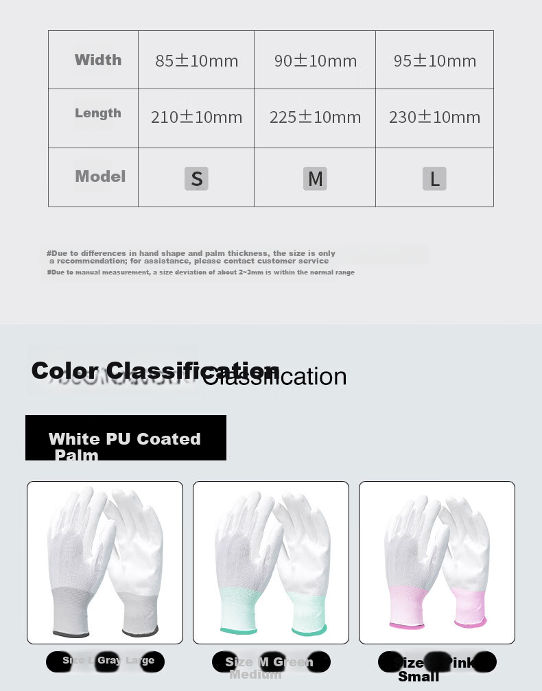 Kailehu PU Coated Palm Gloves Gray 10 Pairs, Coated Work Gloves, Labor Protection, Wear-Resistant, Anti-Slip, Breathable, Comfortable for Fine Work, Dust-Free, Size S 7