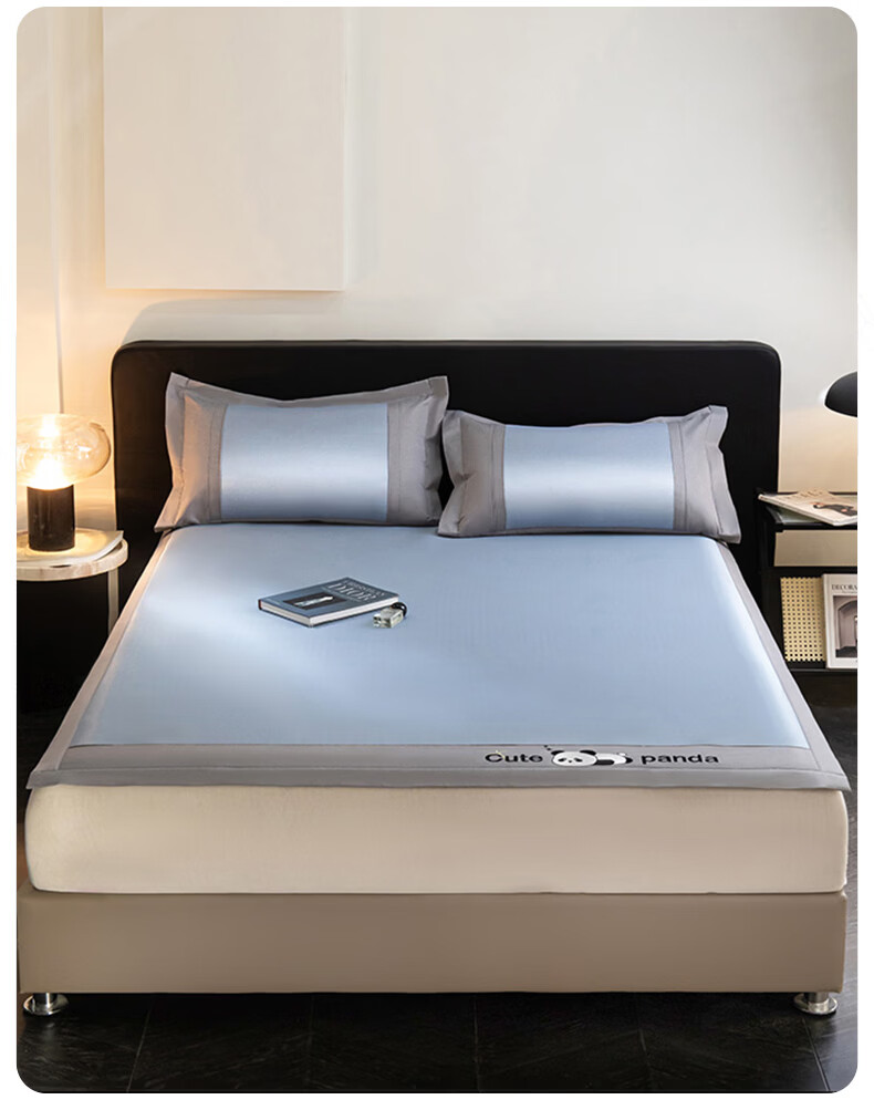 Grace Class A Ice Bean Cooling Mat Fitted Sheet, Summer Air Conditioning Bed Sheet, Washable Dormitory Sheet, 0.9*2M Big Ear Dog - Light Gray 8