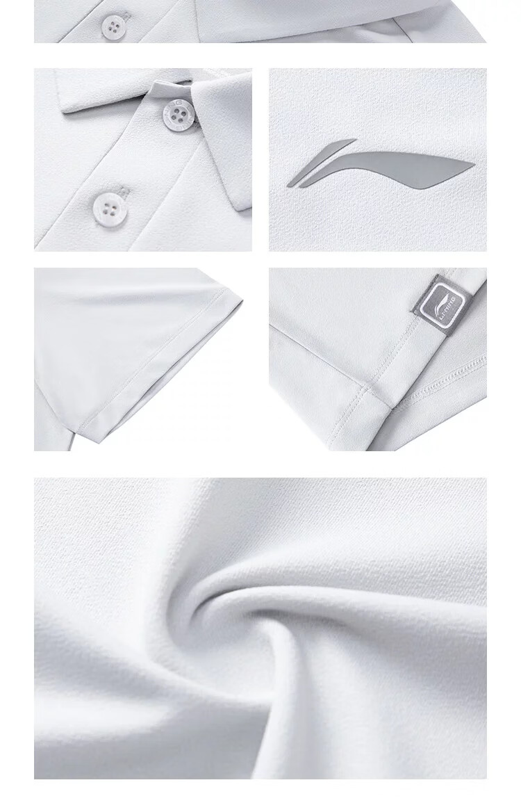 LI-NING Men's Summer Quick-Dry Breathable Sports Polo Shirt Casual Fashion Short Sleeve Top 14