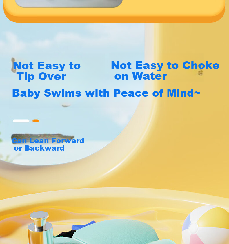 Li-Ning Inflatable-Free Baby Swimming Ring Underarm Float for 2-Year-Olds Infant Bath Seat Ring 10