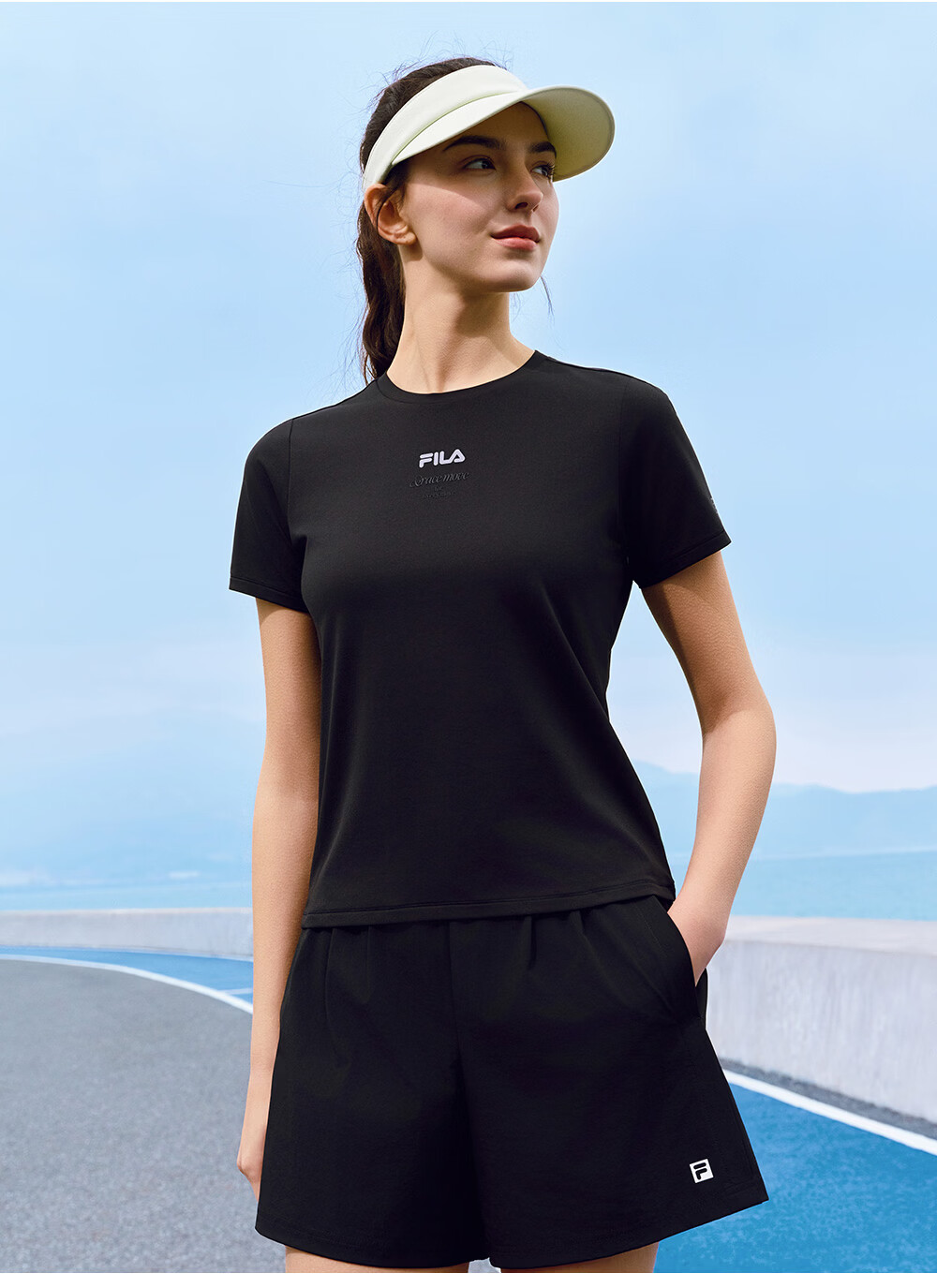 FILA Official Colorful Women's Short Sleeve T-Shirt 2026 Summer Moisture-Wicking Quick-Dry Fitness Sports Yoga Running Tee 14