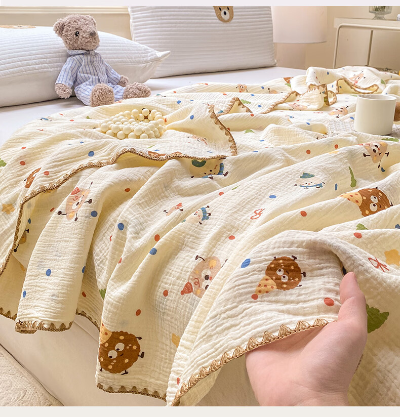 MUJI A-Class Baby Grade 100% Cotton Four-Layer Gauze Blanket Sofa Knitted Throw Nap Blanket Cover Blanket 150*210cm 7