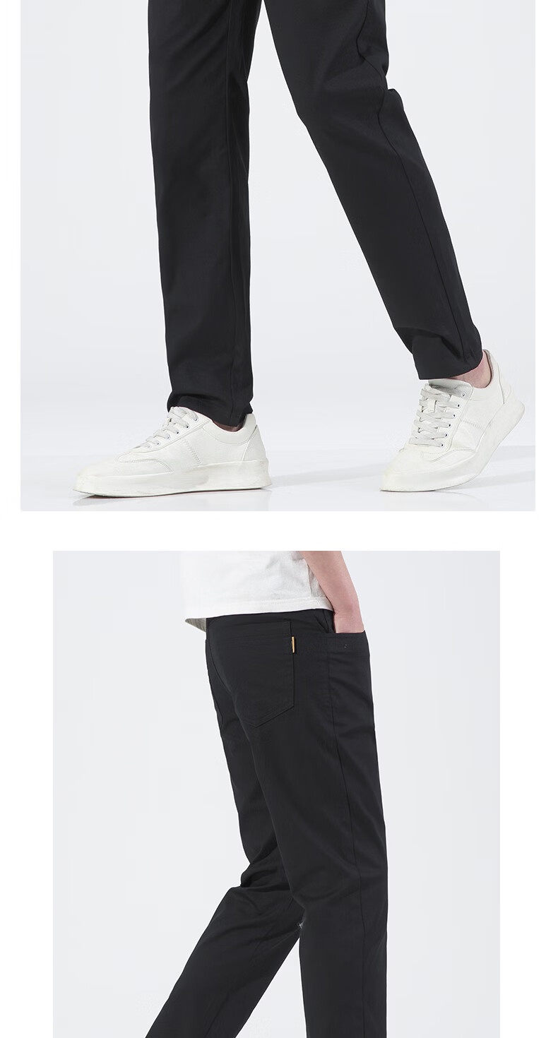 ROMON Men's Pants Spring and Autumn Pure Cotton High-Quality Versatile Durable Workwear Denim Light Business Casual Trousers Gray 31 10