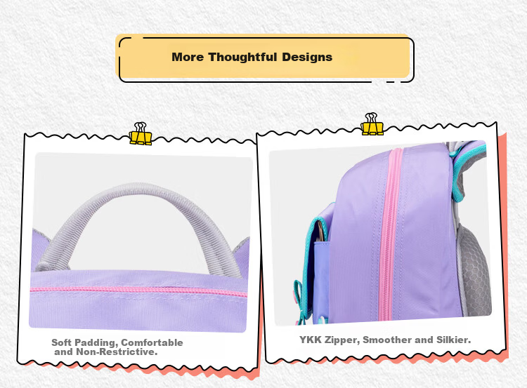 MoonRock 2025 New Children's Ergonomic Backpack Lightweight First Grade School Bag Wisteria 12
