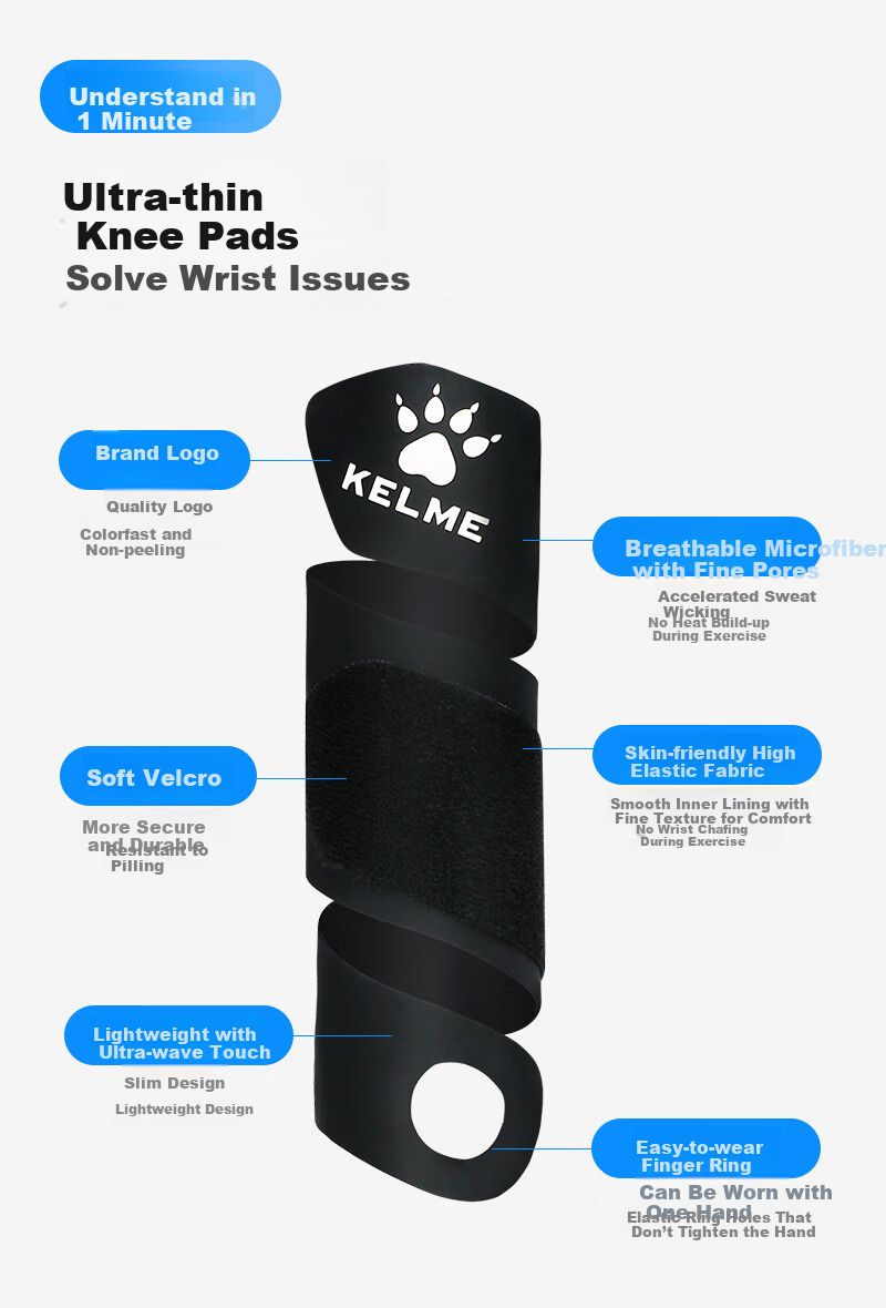 KELME TFCC Wrist Brace for Tendonitis, Fitness Wrist Support for Sports Injuries, Compression Sleeve for Badminton and Bench Press 3