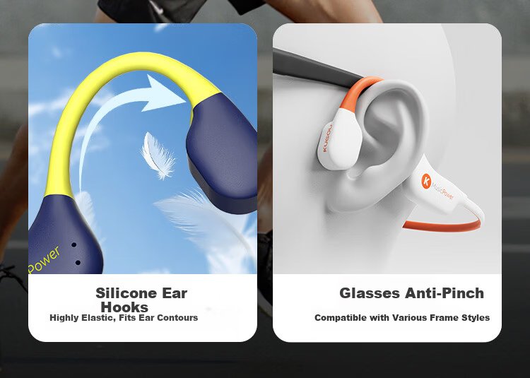 KUGOU Flagship 6.0 Bone Conduction Bluetooth Headphones Waterproof Level 8 Volume Level 16 Swimming Sports Running Cycling Open Ear Hook Long Battery Life Underwater Integrated MP3 K8 11