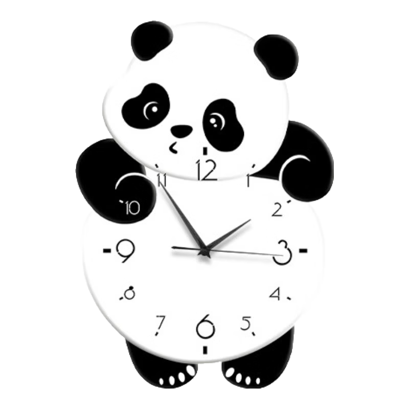 Mao Jiujiang Panda Wall Clock Living Room Decoration 2025 New Minimalist Stylish Creative Wall Clock for Dining Room