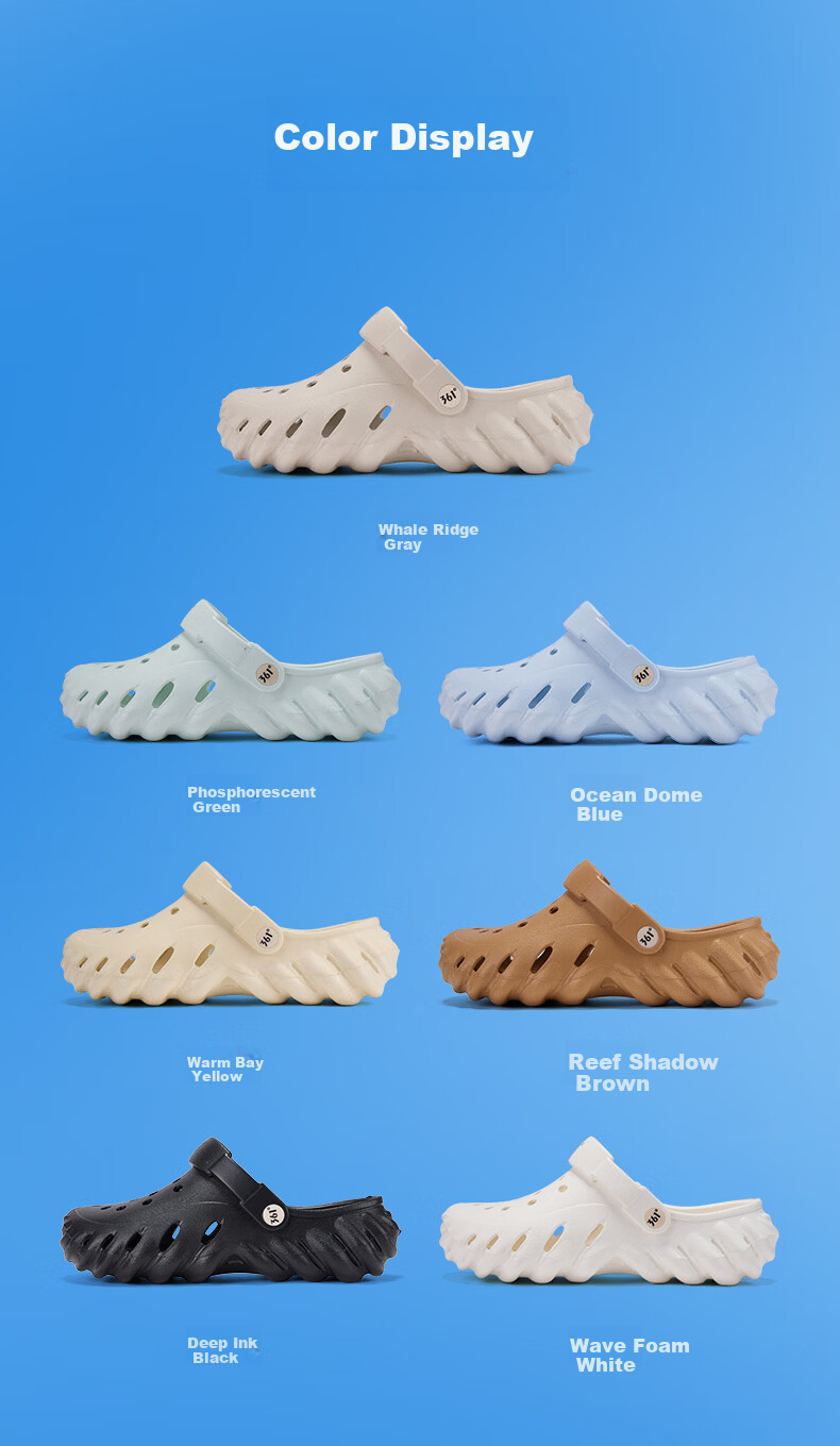 361° Whale Thick-Soled Clog Men's 2026 New Summer Quick-Dry Creek Shoes Non-Slip Slippers Men's Beach Shoes 15