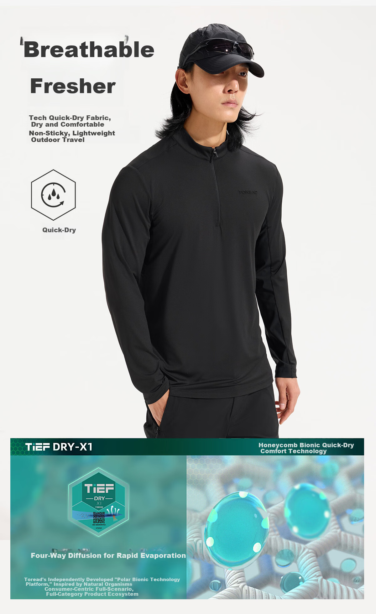 TOREAD Mall-Matching Functional Long-Sleeve T-Shirt for Men, 2026 New Style, Quick-Dry, Elastic, Breathable Sports Top, TAJJAO81033 2