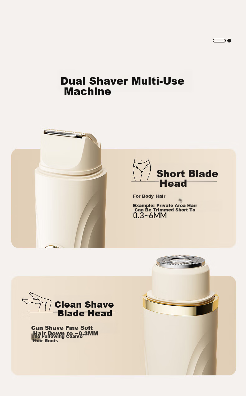 Yijan Double-Head Electric Hair Trimmer for Men and Women Intimate Hair Removal Device Body Hair Shaver Underarm Bikini Leg Facial Hair Removal Tool 6