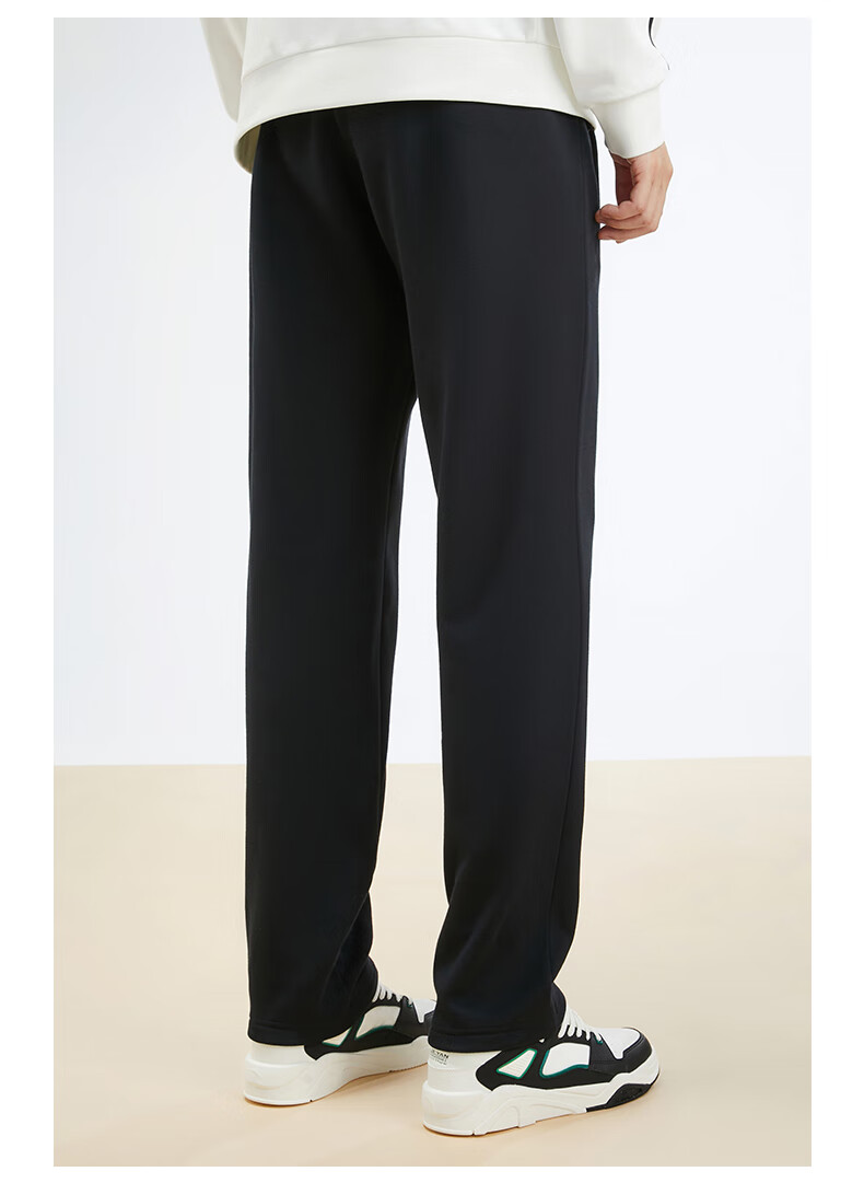 Anta Fleece-Lined Men's Straight-Leg Sweatpants Knitted Outdoor Running Warm Casual Pants for Men 20