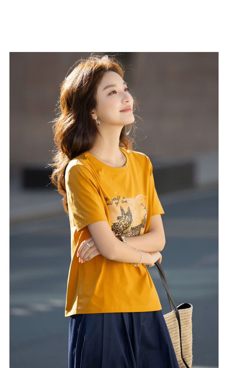 Demana Breathable Portable Summer Simple Style Sequin Embroidered Skin-friendly Cotton Spandex Slim Fit T-Shirt for Women Premium Feel 10
