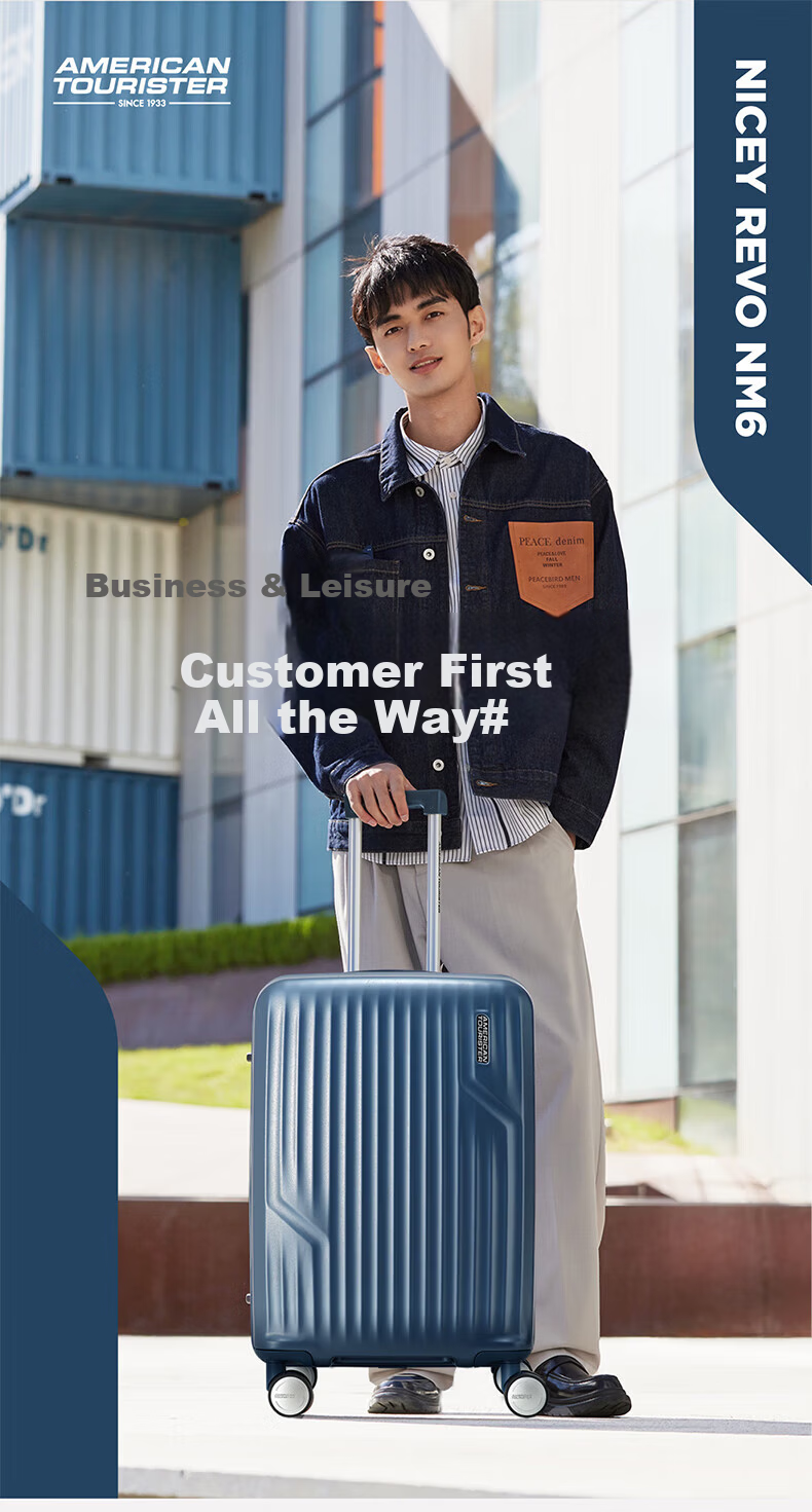 AMERICAN TOURISTER 20-inch Carry-on Luggage Men's Lightweight Trolley Travel Small Suitcase with Password Lock NM6*41001 Dark Blue 1