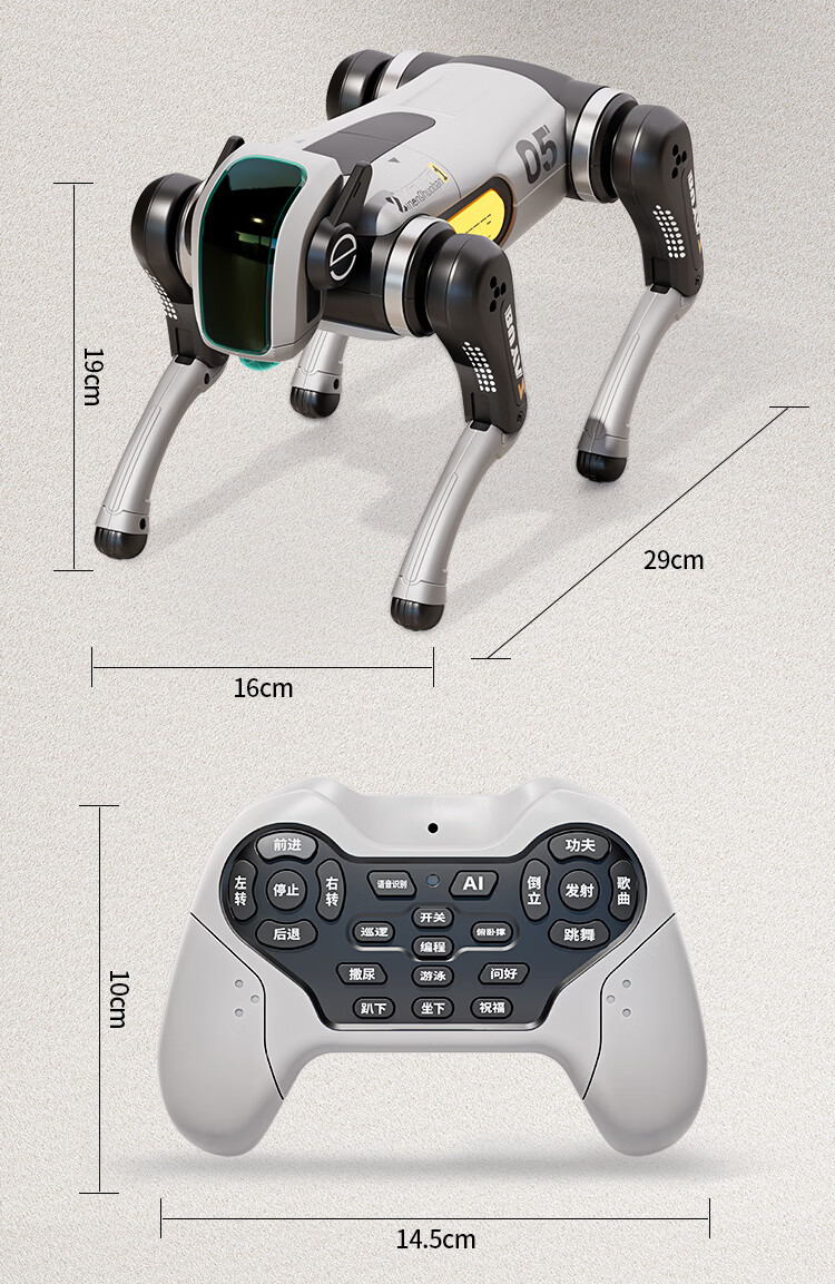 BORLEDOR Remote Control Smart Robot Dog AI Artificial Boy Toy 2026 New Children's Electric Mechanical Dog Birthday Gift 4