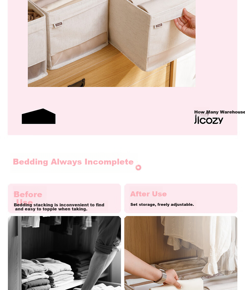 Multi-Compartment Adjustable Drawer Storage Box for Large Capacity Pants and Clothes Organizer 2