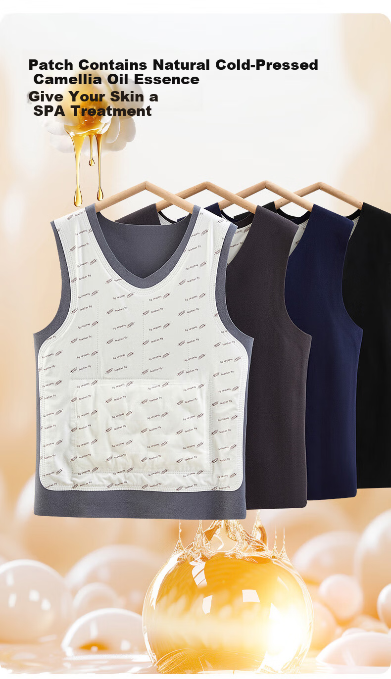 Langsha Men's Thermal Vest 90% White Duck Down Filled 10A Antibacterial Camellia Oil Cold-Resistant Heating Base Layer Winter Vest 12