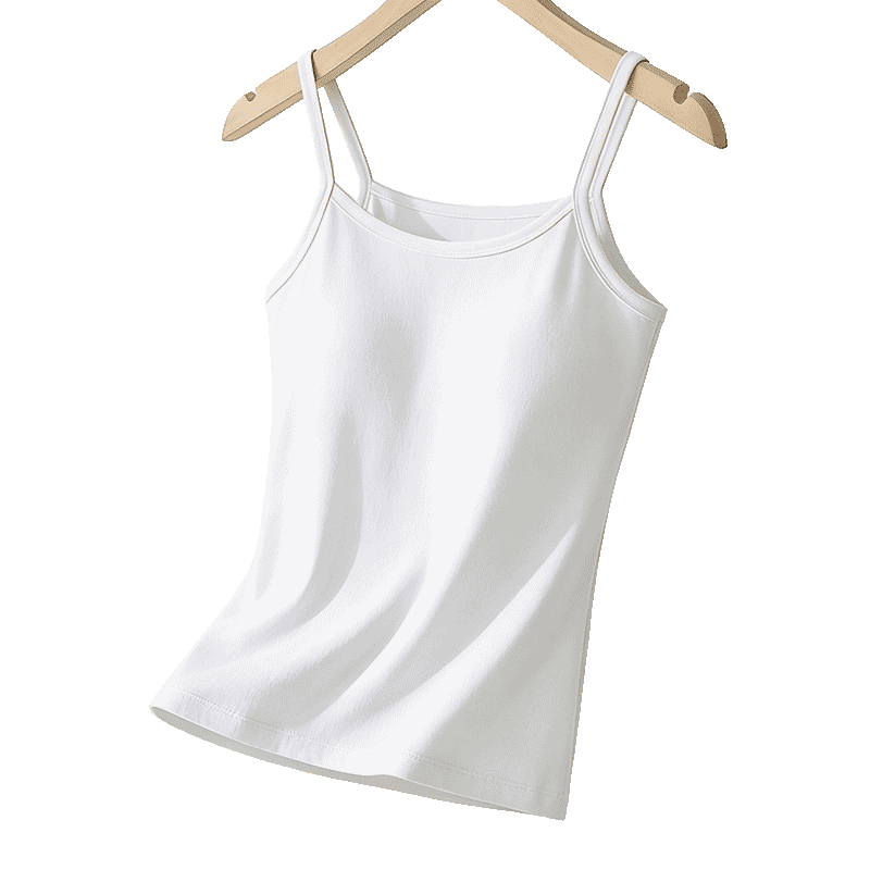 Urban Beauty Pure Cotton Padded Camisole Women's Integrated Bra Solid Color Basic Backless Innerwear Outerwear Top