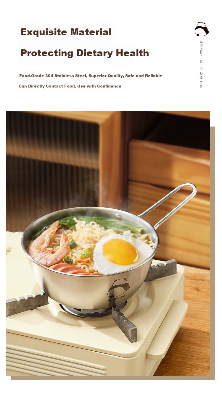 MAXCOOK 304 Stainless Steel Bowl with Lid and Handle Soup Bowl Noodle Bowl Korean Style Rice Wine Bowl Large Bowl for Bibimbap MCWA8296 3