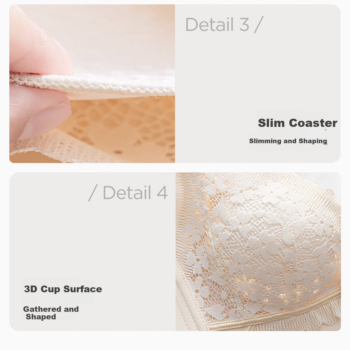 JOYNCLEON Luxury Fragrance Lady Maternity Nursing Bra Anti-Sagging Push-Up Postpartum Breastfeeding Champagne XL 18