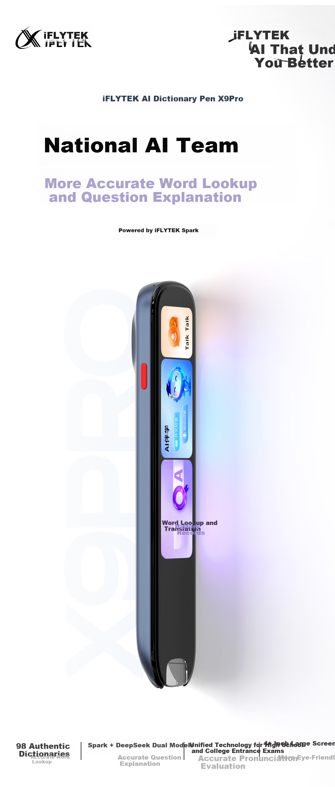 IFLYTEK AI Dictionary Pen X9 Pro【New Release】English Learning Tool Word Reading and Translation Pen Portable All-Subject Learning Device for Elementary, Middle, and High School Students 1