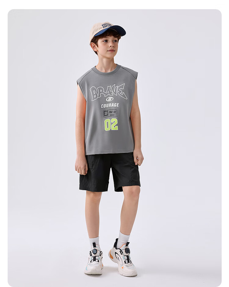 Balabala Boys Vest Set Kids Two-Piece 2026 New Summer Cool Sun Protection Moisture-Wicking Quick-Dry Trendy 24
