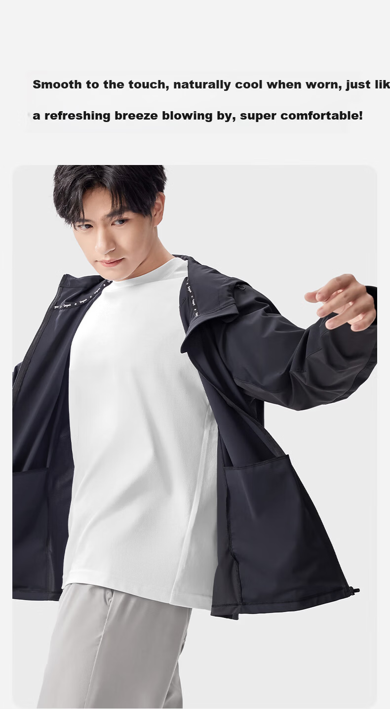 Ono Kazuko Men's Summer Breathable Thin UV Protection Ice Silk Sun Protection Jacket 4