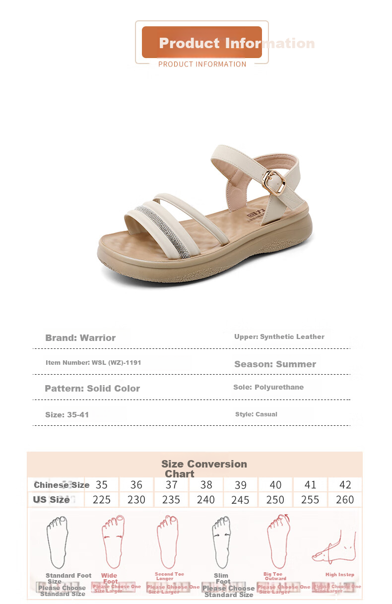 Warrior Mom Soft Sole Non-Slip Summer Sandals 2026 New Women's Fashion Comfortable Outdoor Shoes 1191 Black Size 40 4